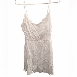 Trixxi White Spaghetti Strap Lined Slip Spring Mini Dress Ruffled Bottom NWT